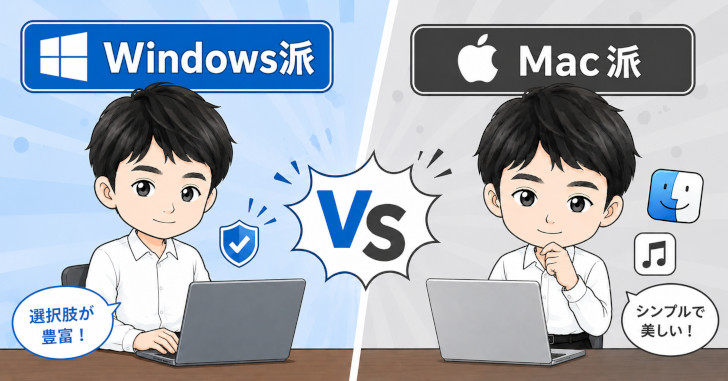 Windows と Mac を比較