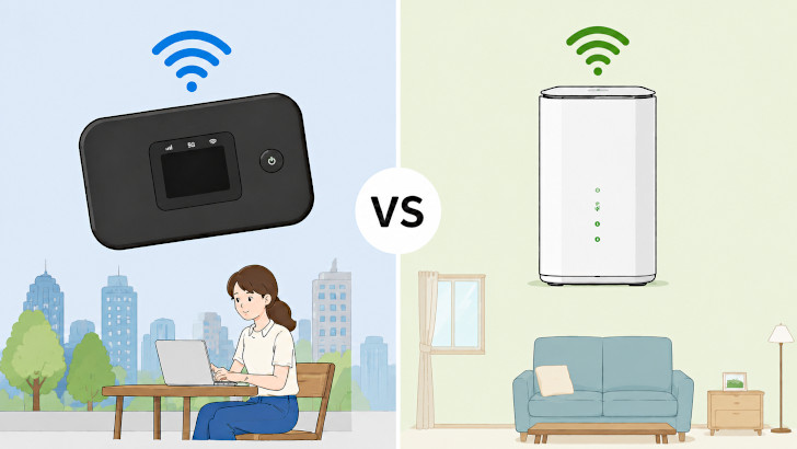 モバイルルーター、ホームルーター、それぞれ比較
